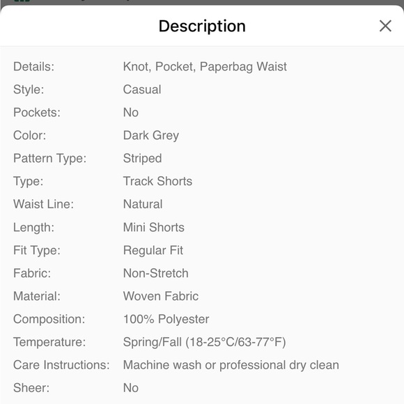 NEW in bag, SHEIN Gray and White Shorts - Picture 6 of 9